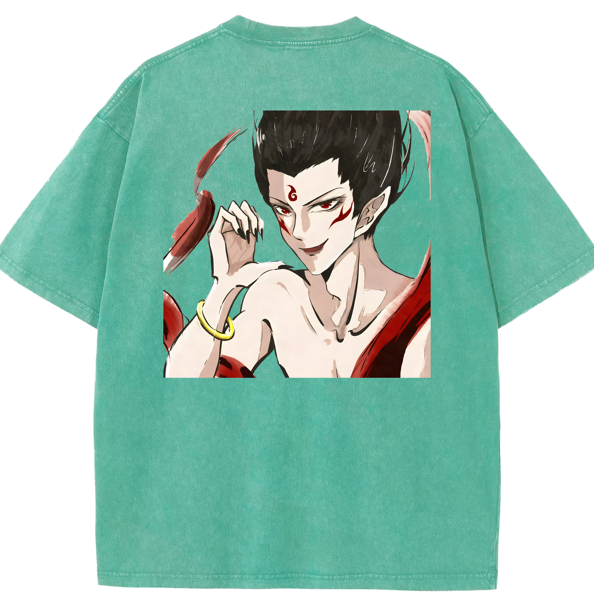 （画像用） Ne Zha 2 ナタ 魔童の大暴れ 綿100% ヴィンテージ風 半袖Tシャツ（背面プリント）